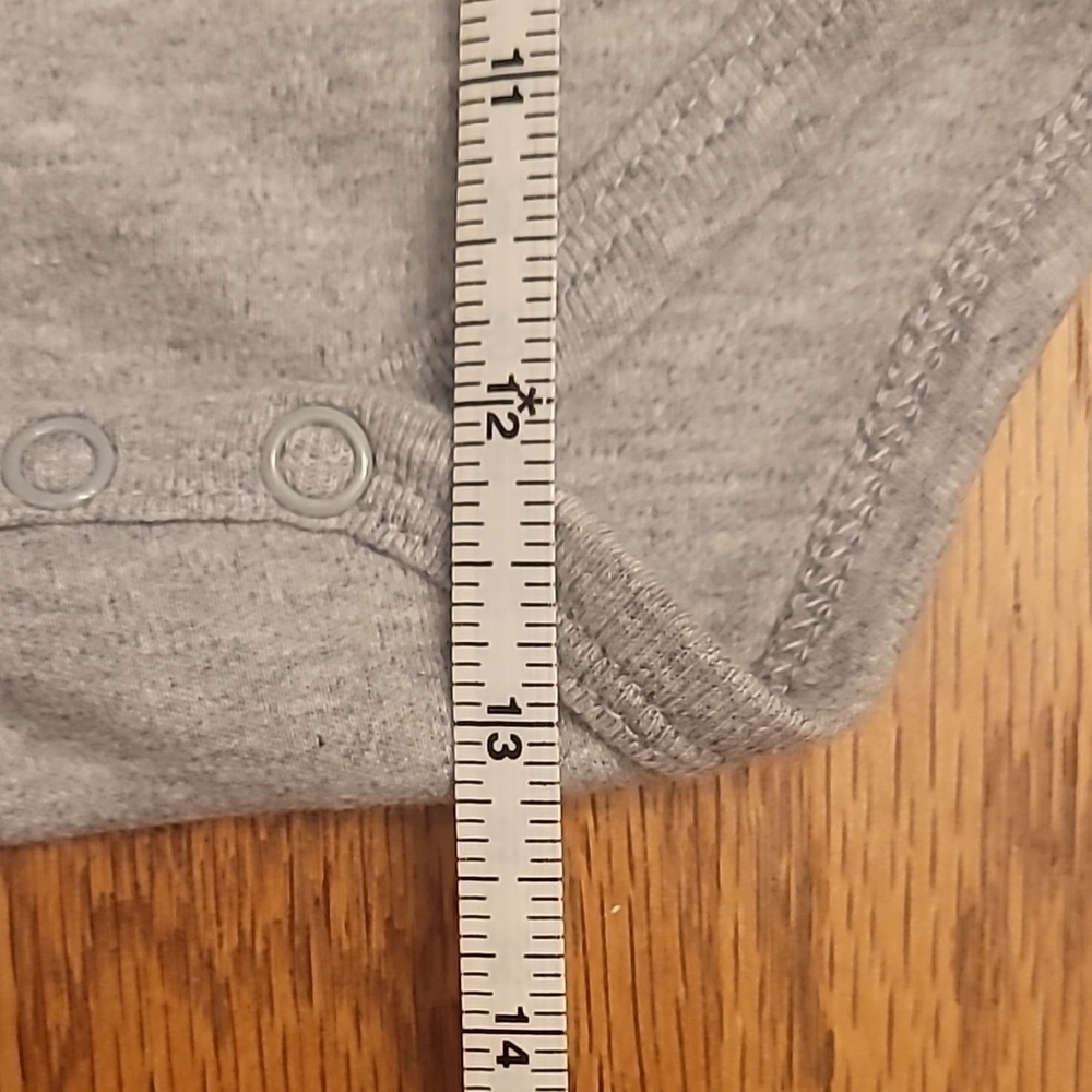 Gray Long Sleeved Bodysuit with Funny Text LOT H - Picture 6 of 7